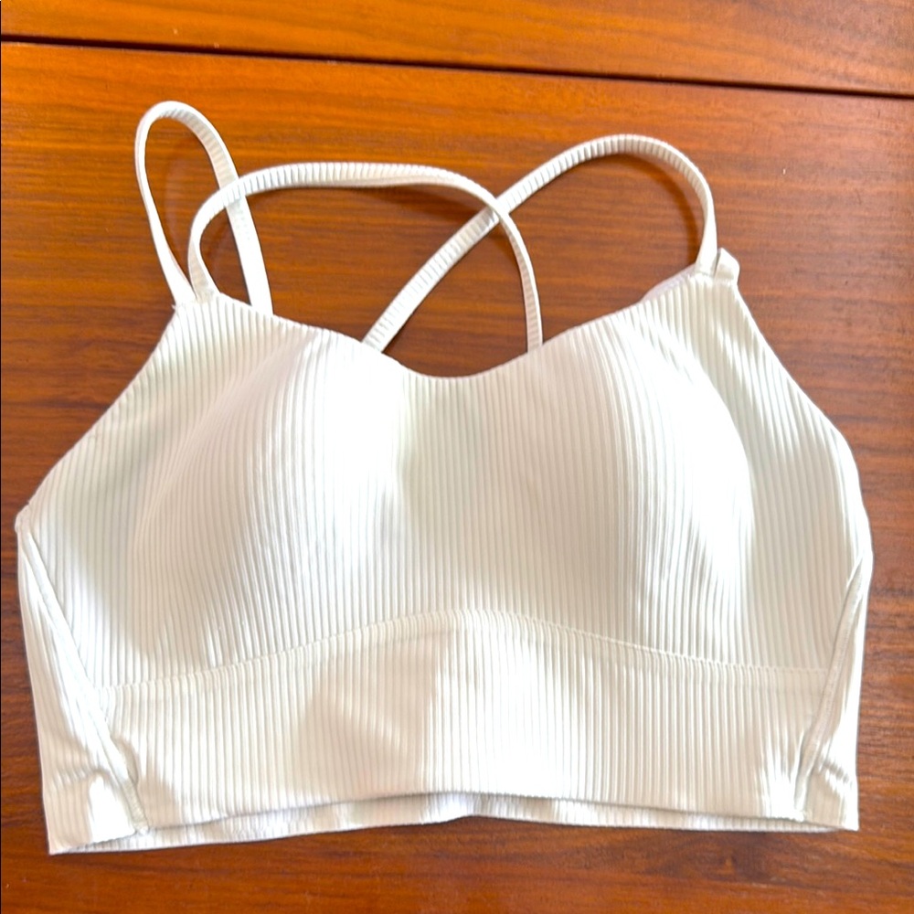 Women's White Ribbed Bralette LULULEMON